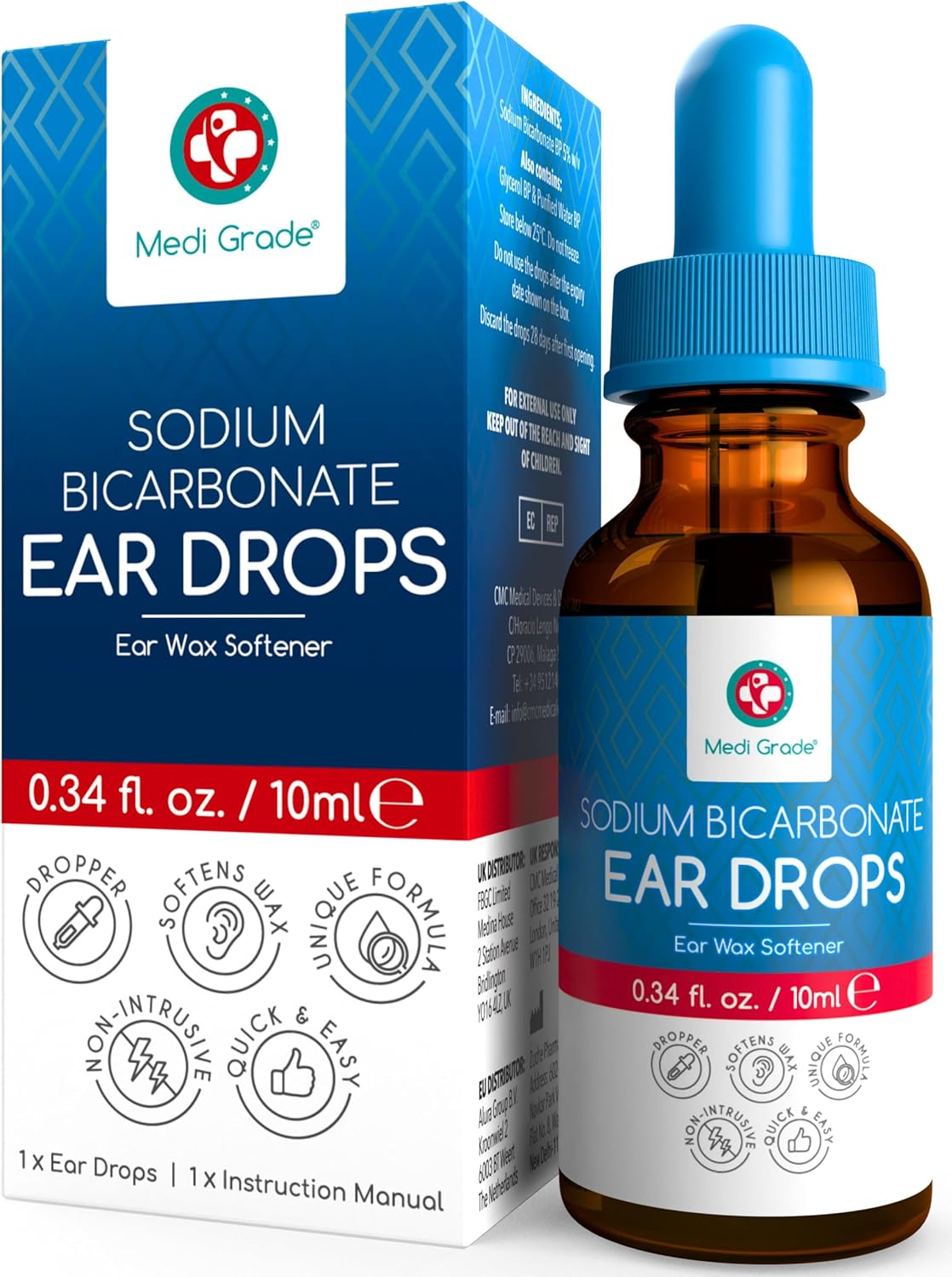 Medi Grade Quickaction Sodium Bicarbonate Ear Drops for Wax Removal
