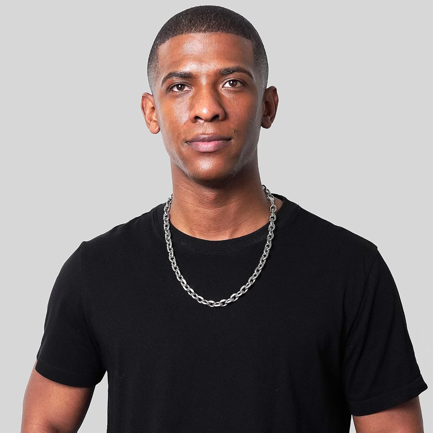 Invicta Jewelry Men's Knife Edge Oval Link Chain Necklace (10.6mm) - 24" - Image 2