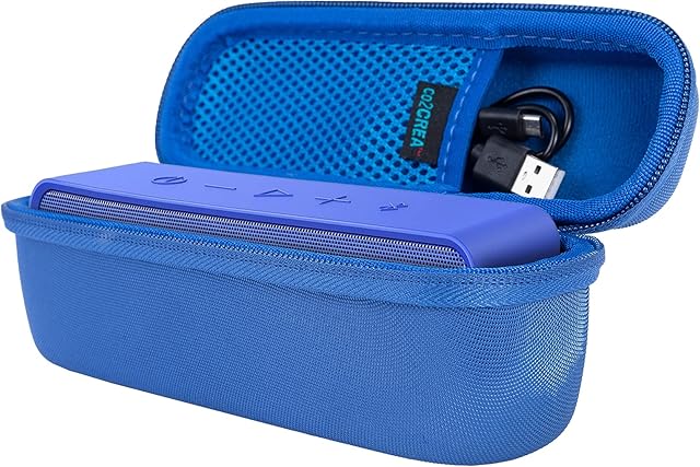 co2CREA Hard Travel Case for Anker SoundCore 1/2 Dual-Driver Bluetooth 4.0 Portable Wireless Speaker - Blue