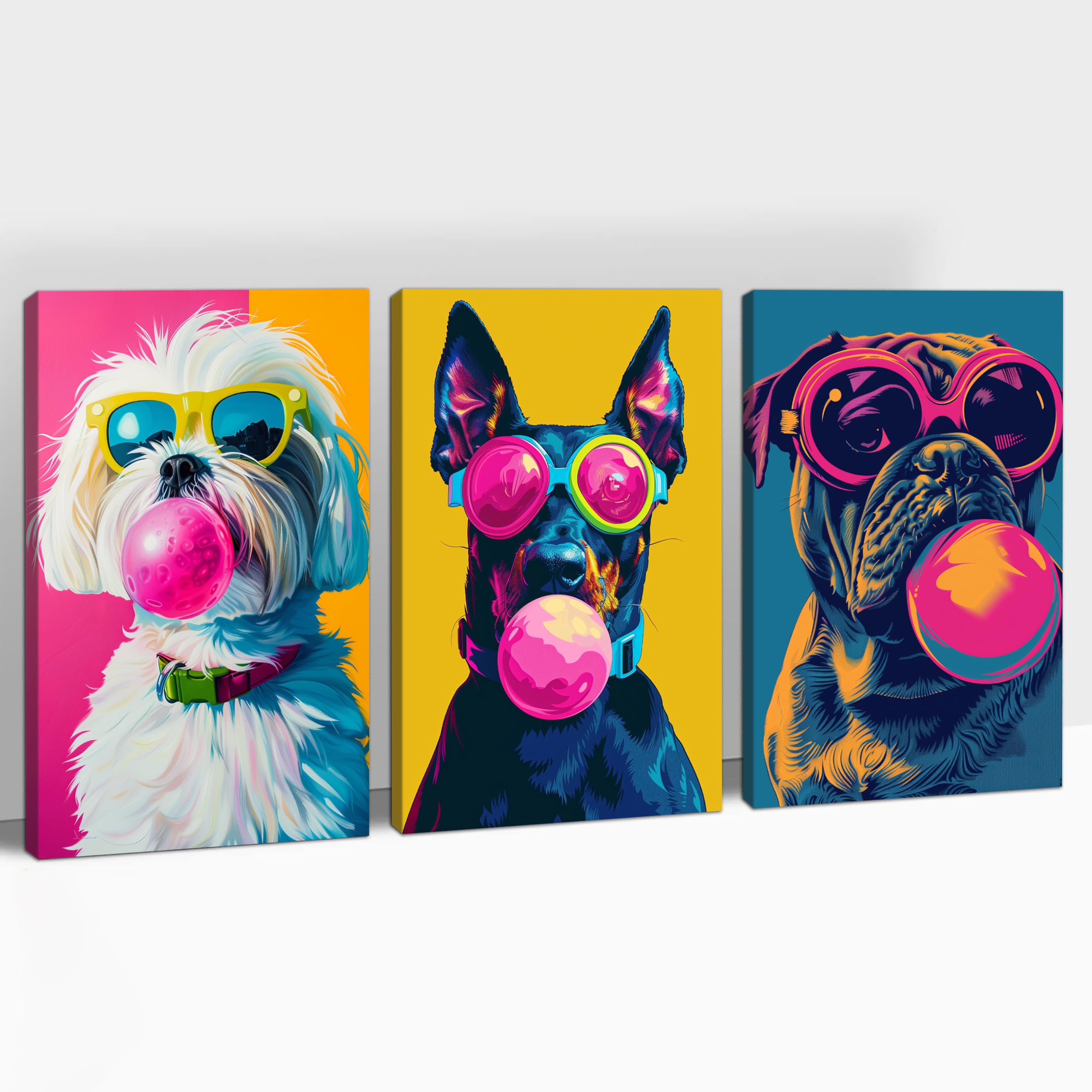 Amazon.com: ANRUOXI Wall Art - 3 Pieces Dog Pictures for Living