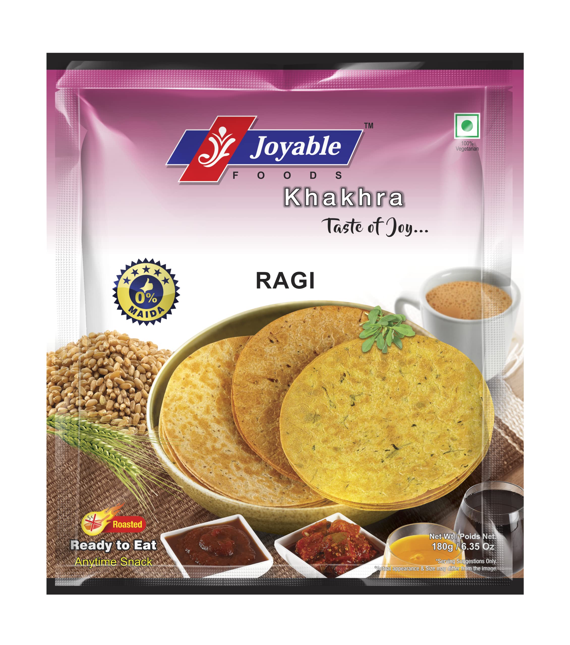 Joyable Ragi/Nachni Khakhra | Healthy Traditional Gujarati Snacks | Ready To Use - Pack Of 6, 180 Gms Each (B07T9WKX69) Amazon Price History, Amazon Price Tracker
