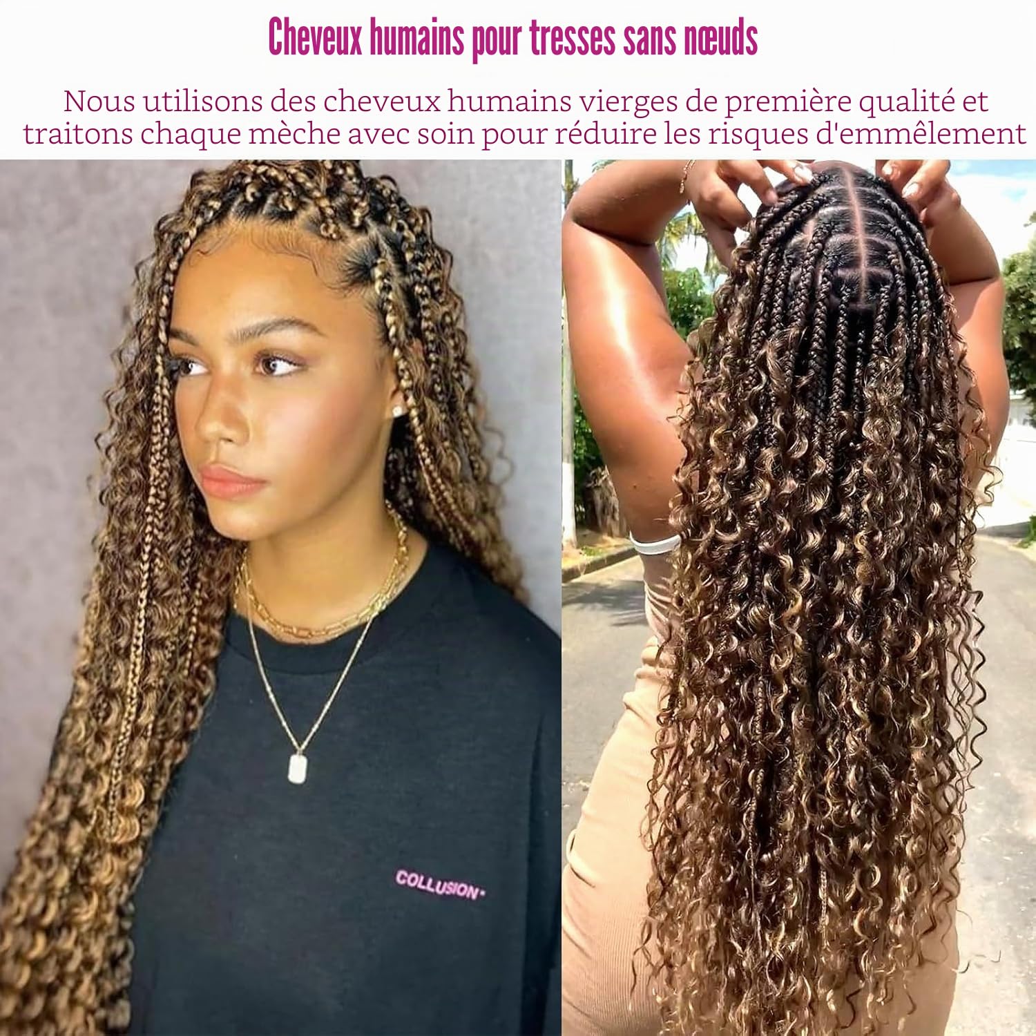 26 26 26 Pouce Deep Wave Bulk hair for Braiding P4/27 Light Blonde Cheveux humains 3 Bundles/Pack No Weft Premium Braiding Hair Extensions for Boho Braids With Minimal Tangle