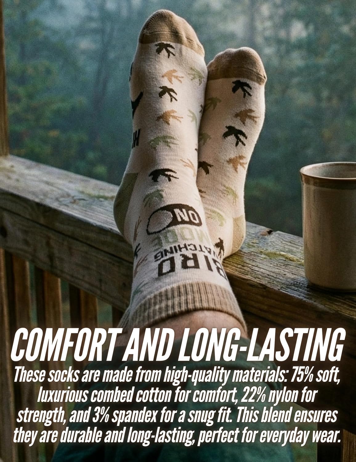 InnoBeta Bird Watching Gifts for Men, Women, Gifts for Bird Lovers, Watchers, One Size Crew Socks - Image 6