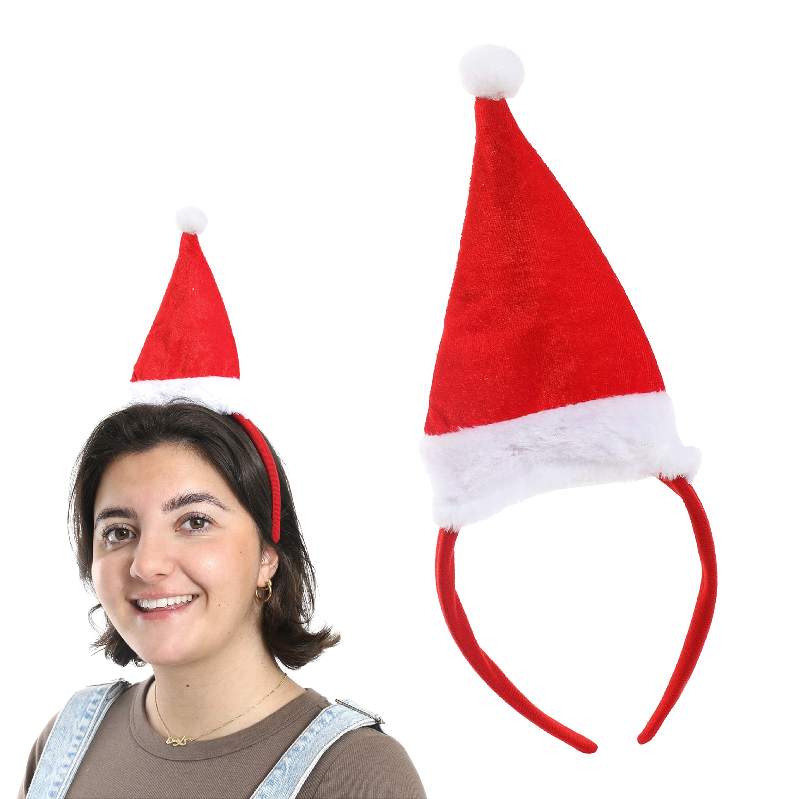 Christmas Hats For Adults - Red Mini Santa Hat With White Trim And Bobble - Christmas Fancy Dress Costume Accessory โ image 1