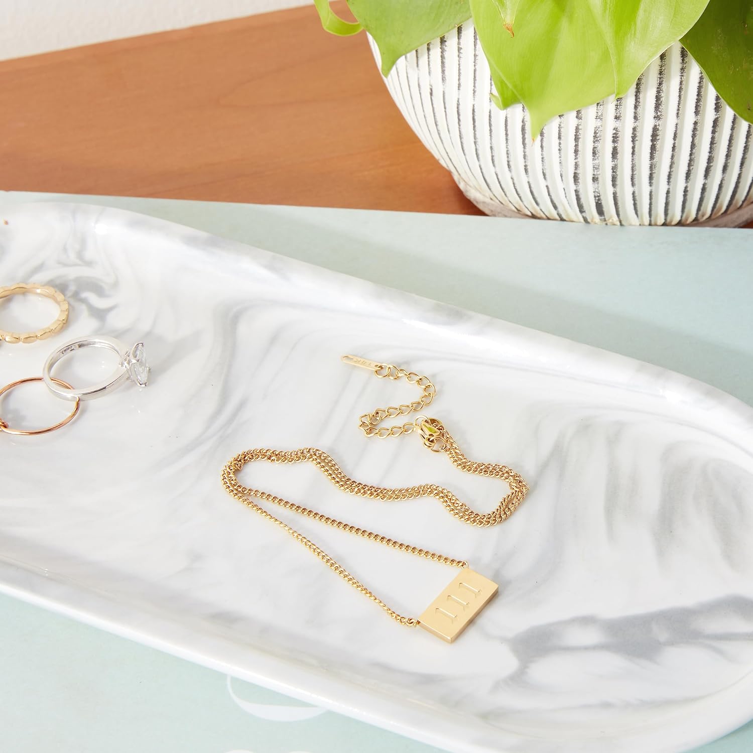 Angel Number Stainless Steel Pendant Necklace (111) - Image 6