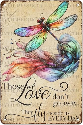 Miniatura 60 de Cartel de metal vintage de libélula retro DecoMyth, divertido cartel de pared con texto en inglés, para cafetería, oficina, bar, club, baño, granja,