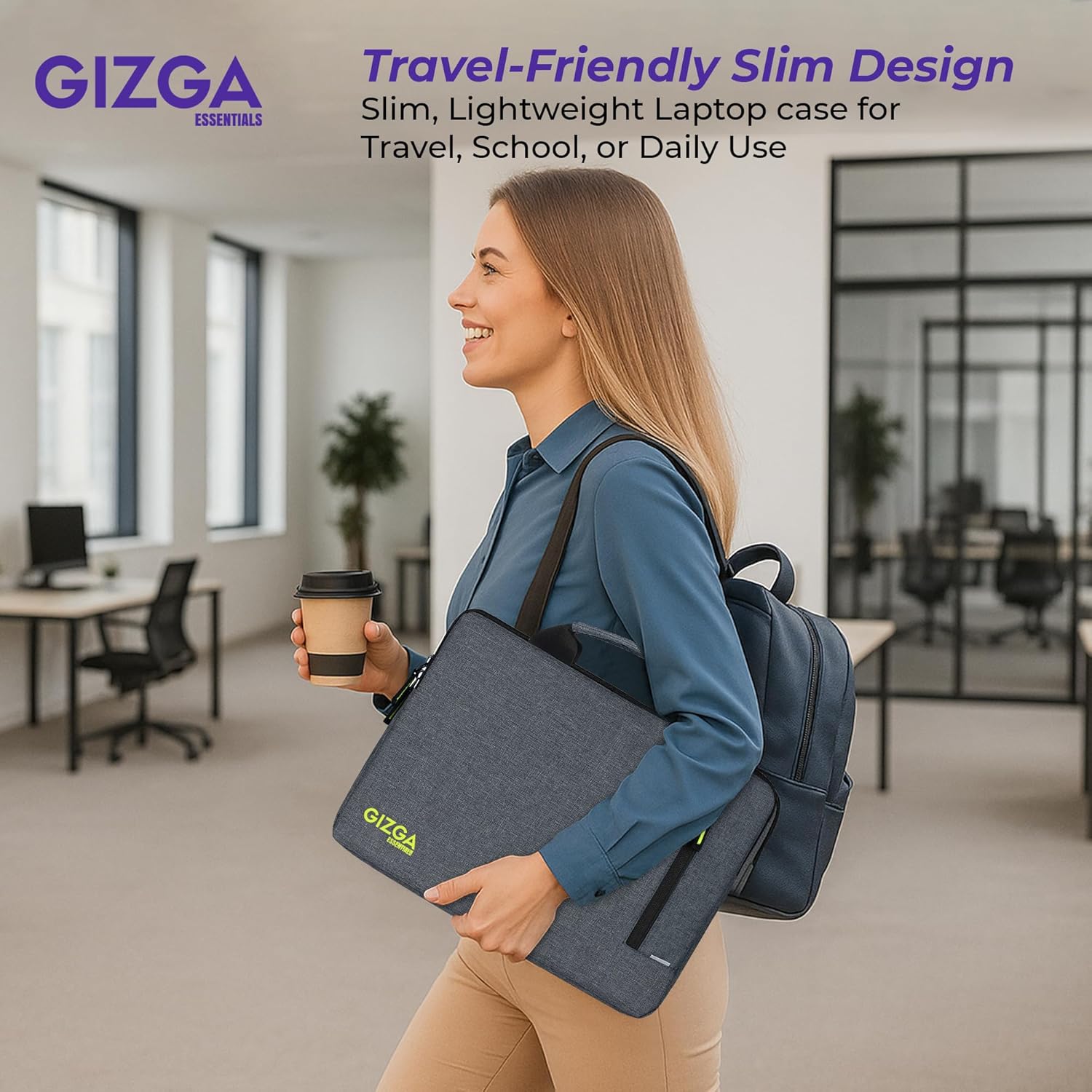 Gizga Essentials 13.3 Inch Laptop Sleeve Case Cover Pouch Bag with Handle & Front Pocket| Slim & Water-Resistant Nylon Fabric with Shockproof Foam Padding, Soft Lining & Premium Zipper Closure (Grey) 45 81AkgdW 9UL. SL1500