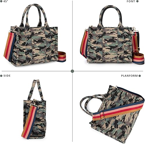 Miniatura 6 de Meejune Bolsos de lona para mujer bolso de trabajo casual de hombro cruzado