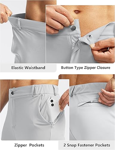 Miniatura 5 de Soothfeel Pantalones de Jogging de Golf para Hombre con 5 Bolsillos Ajustados Elásticos Sudaderas para Correr Viajes Vestir Trabajo Pantalones para
