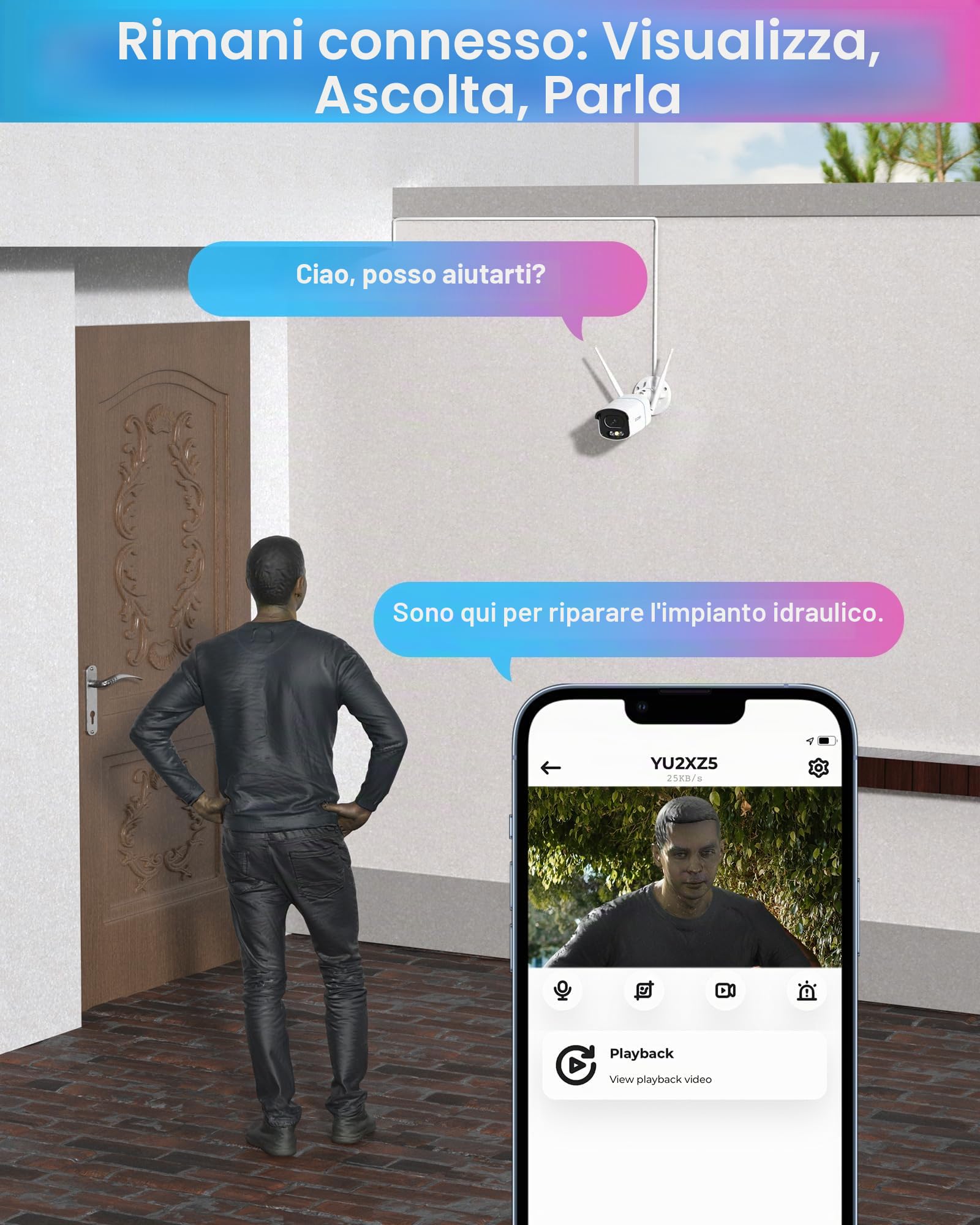 ZOSI 4MP Kit Videosorveglianza WiFi Esterno, 4X Telecamera Bullet, H.265+ 8CH 1TB NVR, Visione Notturna a Colori, Rilevazione di Persone, Audio Bidirezionale, Allarme Intelligente