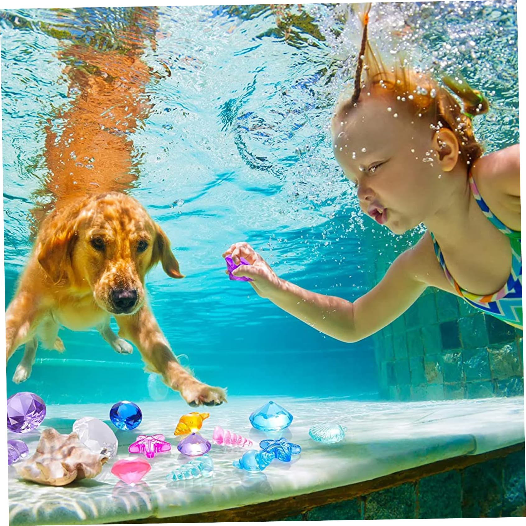 Juguetes de Buceo Juguetes de Agua Juguetes de Piscina Coloridas natación de Verano Juguetes de Buceo con Cajas de Cofre del Tesoro Juego de Juguetes para la Piscina 26 Piezas de Piscina Juguetes