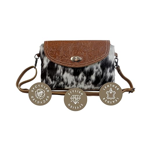 Myra Bag Procrastination Leather & Cowhide Bag Upcycled Cowhide & Leather S-2978