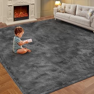 Cozy Shag Area Rug for Living Room, Anti-Skid Rectangular Indoor Floor C...