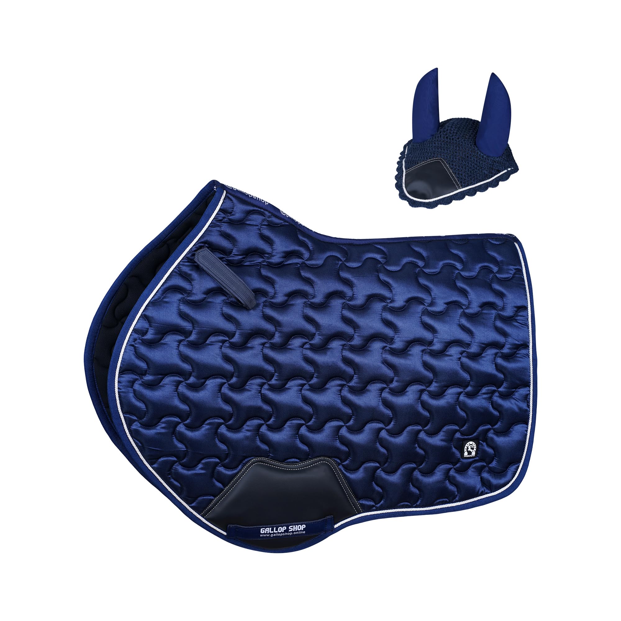 Close Contact Ninja Star Saddle Pad / All Purpose Saddle Pad Matchy Set (Navy, Cob/Pony)