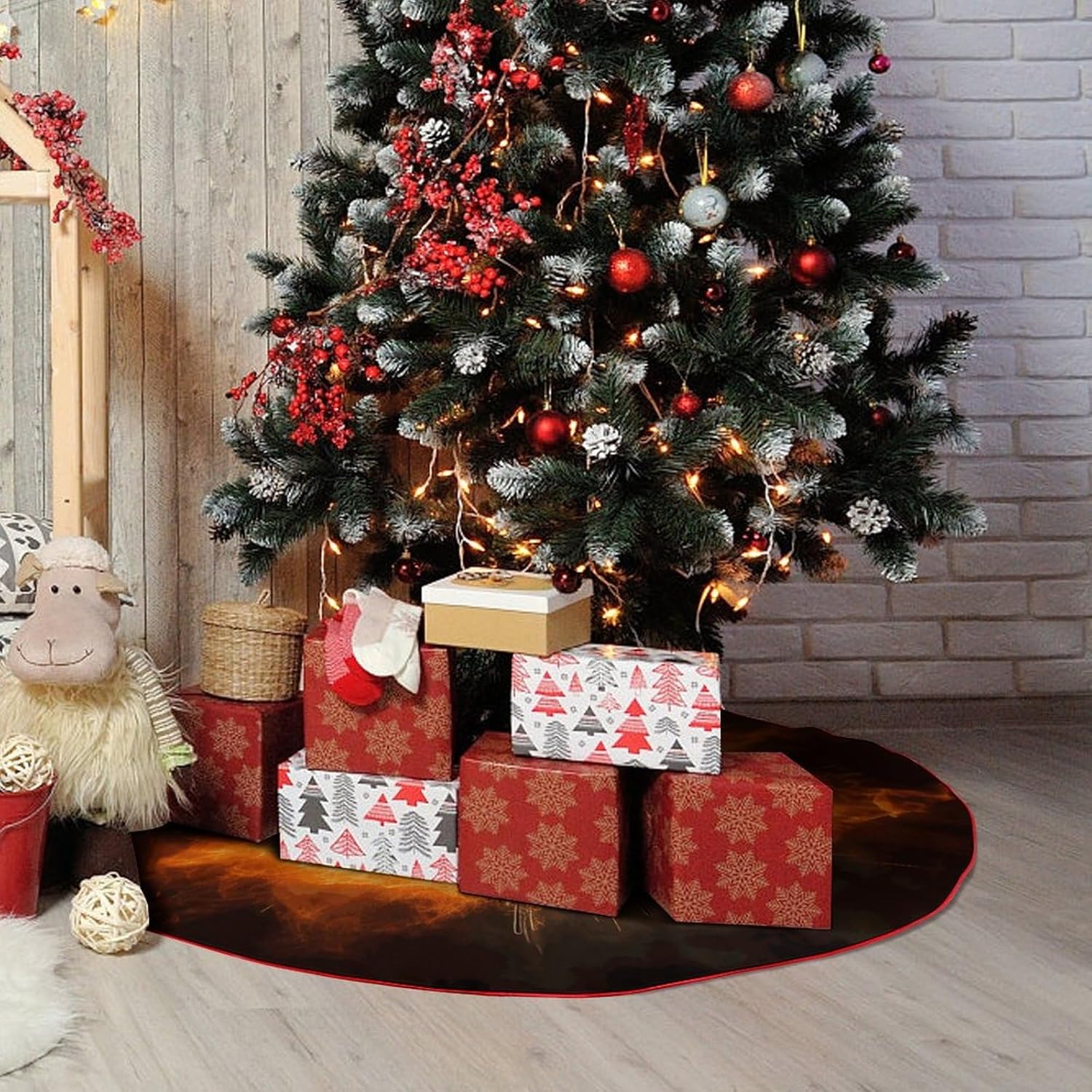 Christmas Tree SkirtDart Boardclassic Fashion Tree Skirt Painted Multifunctional Christmas Tree Skirt