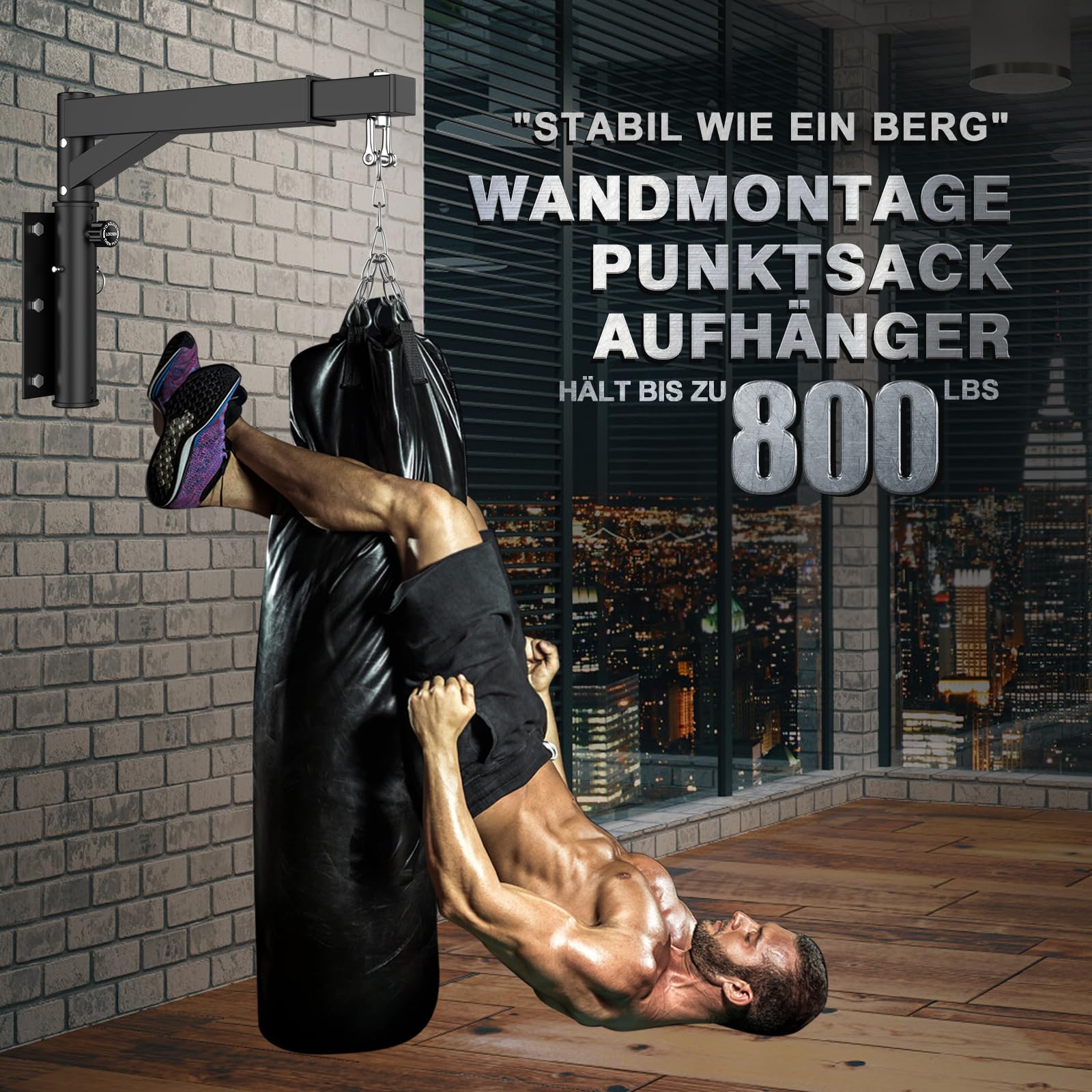 IMAYCC Supporto Sacco da Boxe, Bidirezionale Regolabile Staffa per Sacco da Boxe, Gancio Sacco da Boxe per Sacco da Boxe, Sacco da Muay Thai, Boxe Allenamento, Boxio, Allenamento Fitness,ECC.