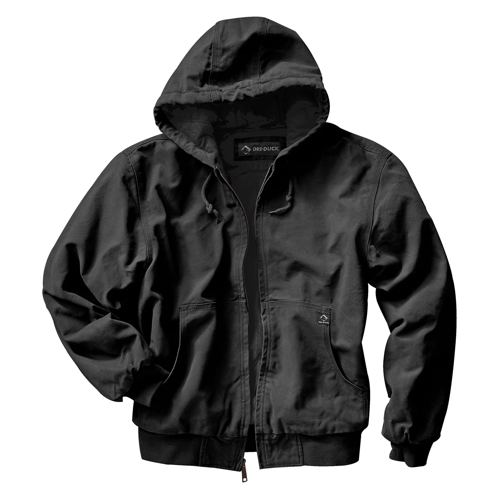 Dri-Duck Men's 5020 Cheyenne Hooded Work Jacket, Black, Large