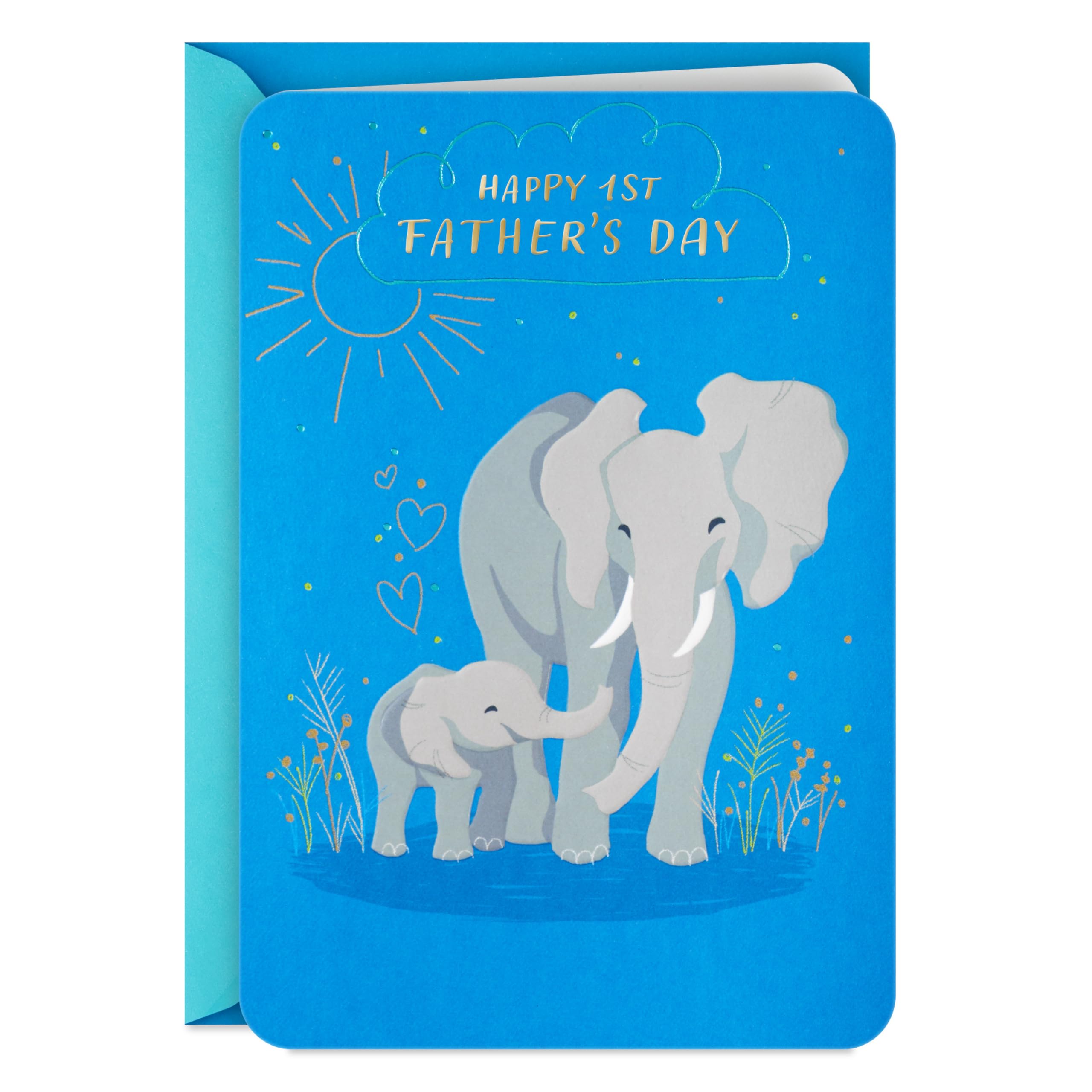 Hallmark Biglietto Prima Festa Del Papà – Design Elefanti, Messaggio Interno, Con Busta