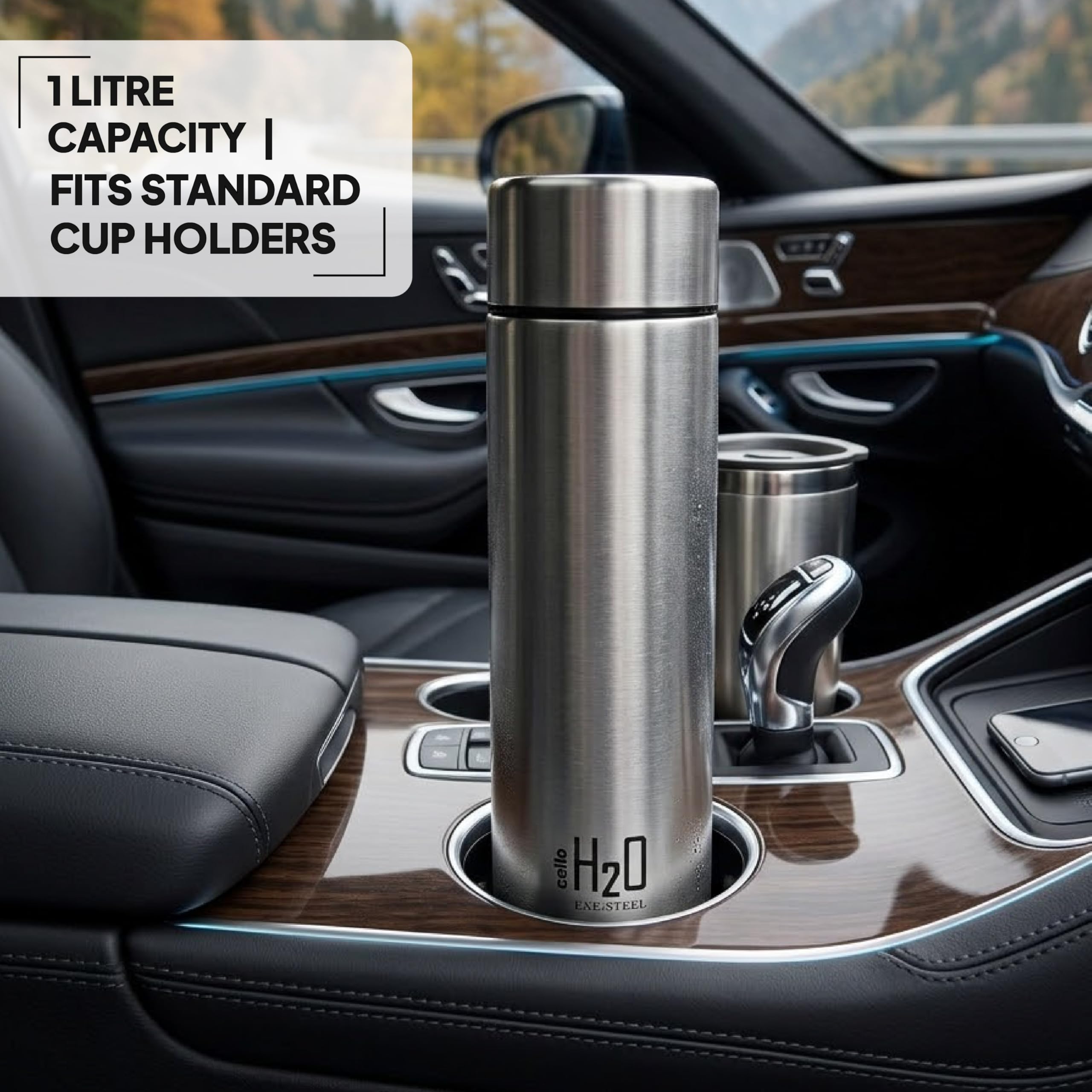 CELLO H2O Stainless Steel Water Bottle For Office & Daily Use 1000 ml, Silver | Single Wall Freezer & Fridge Safe, Lightweight & Stylish Leakproof Rustproof Steel Water Bottle For School, Gym & Travel — Amazon image 7