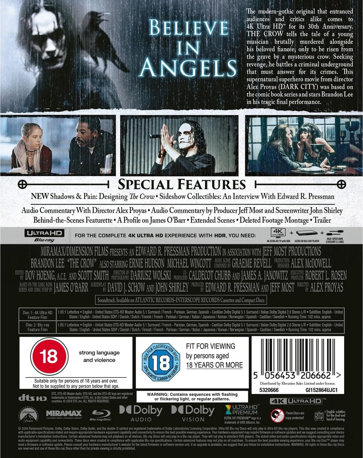 The Crow (Limited Edition, SteelBook / Special Features) [4K UHD + Blu-ray] [Region Free]