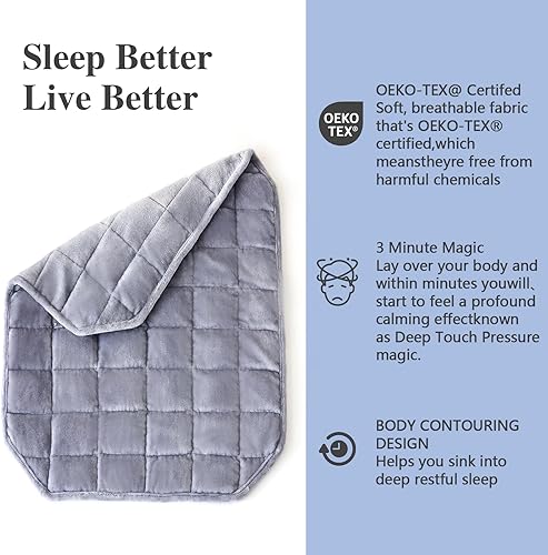 Miniatura 6 de CYMULA Manta con peso de franela para adultos manta pesada de forro polar Sherpa de 60 x 80 pulgadas, manta suave transpirable de 20 libras, tamaño