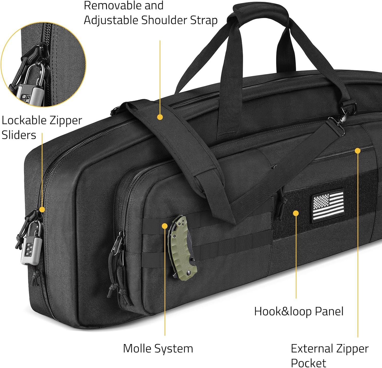 CVLIFE 30" 36" Soft Rifle Case Gun Bag Ar Pistol Case, Rifle Bag Gun Case Sbr Case for Double Rifle Shotgun, with Lockable Zipper for Outdoor Hunting Shooting Range