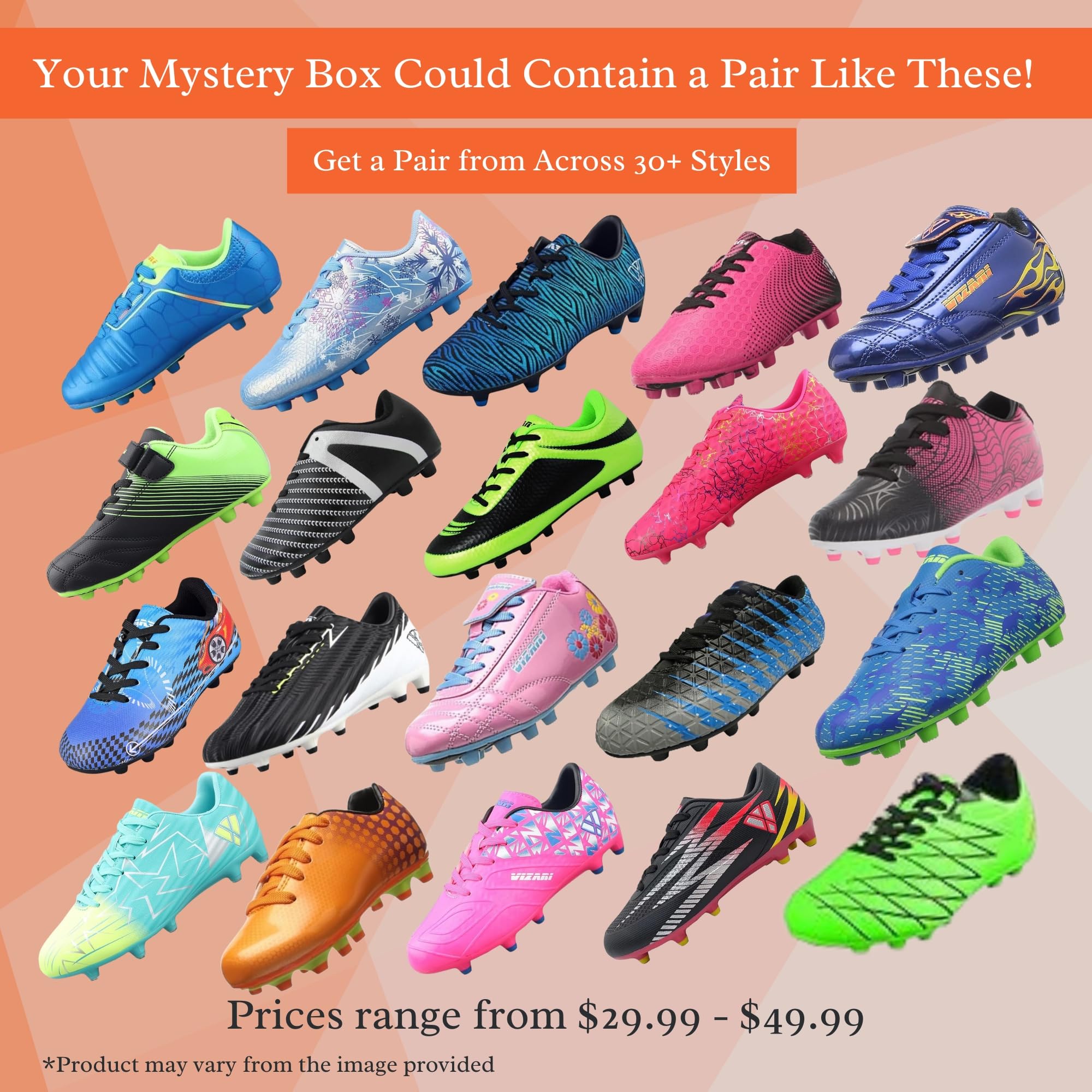 Vizari Soccer Mystery Box for Kids – Surprise Soccer Shoes, Ball, Socks & Backpack! | Fun & Functional Gear for Kids | Surpise Your Young Soccer Star!