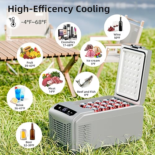 Miniatura 4 de Antarctic Star Refrigerador de coche, refrigerador de coche de 12 voltios, compresor de congelador portátil de 16 cuartos de galón, enfriador