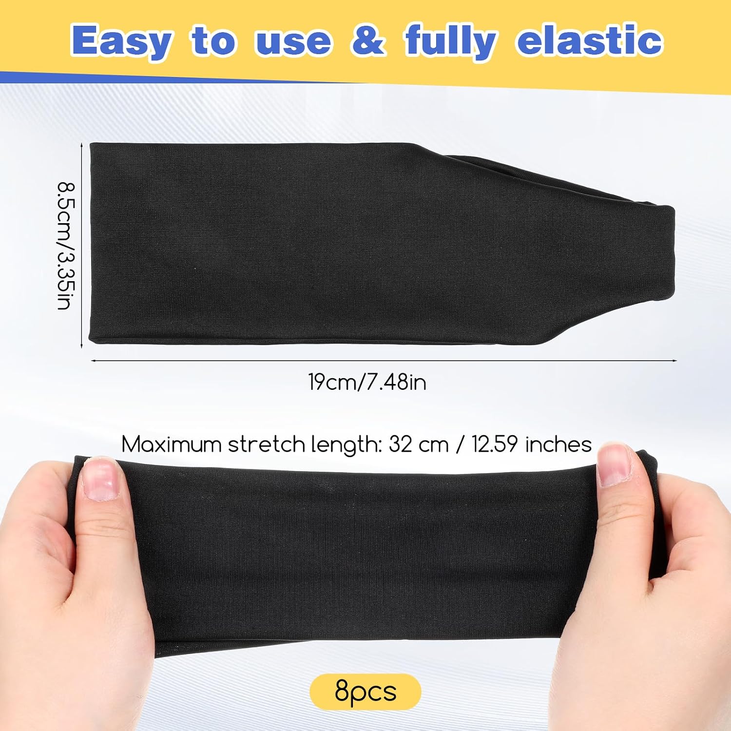 8Pcs Sweatbands for Kids, Moisture Wicking Sports Headband Elastic Football Headband for Boys Girls Football Running Basketball Tennis