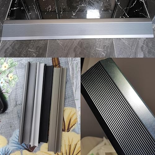 Miniatura 3 de Tira de umbral de transición de piso de aluminio, borde de piso de cocina, dormitorio, baño, puerta de baño, rampa de umbral de puerta extra ancha