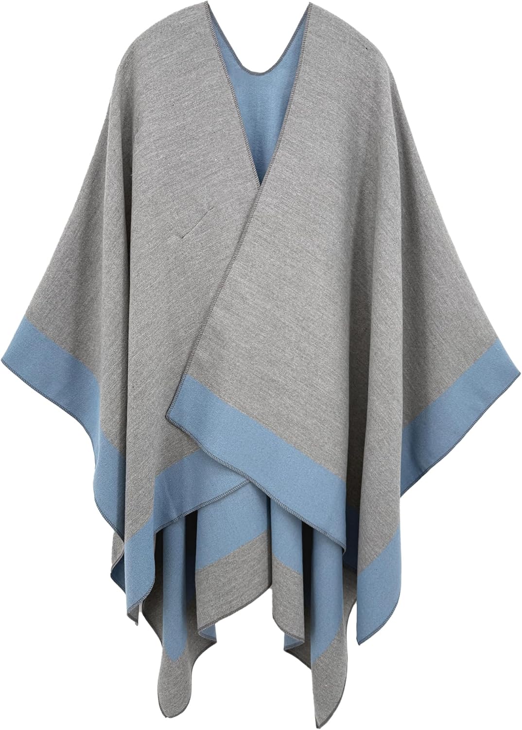 Women's Elegant Shawl Wraps, Soft Open Front Poncho Cape, Reversible Casual Cardigan Shawls for Gift Travel - Image 6