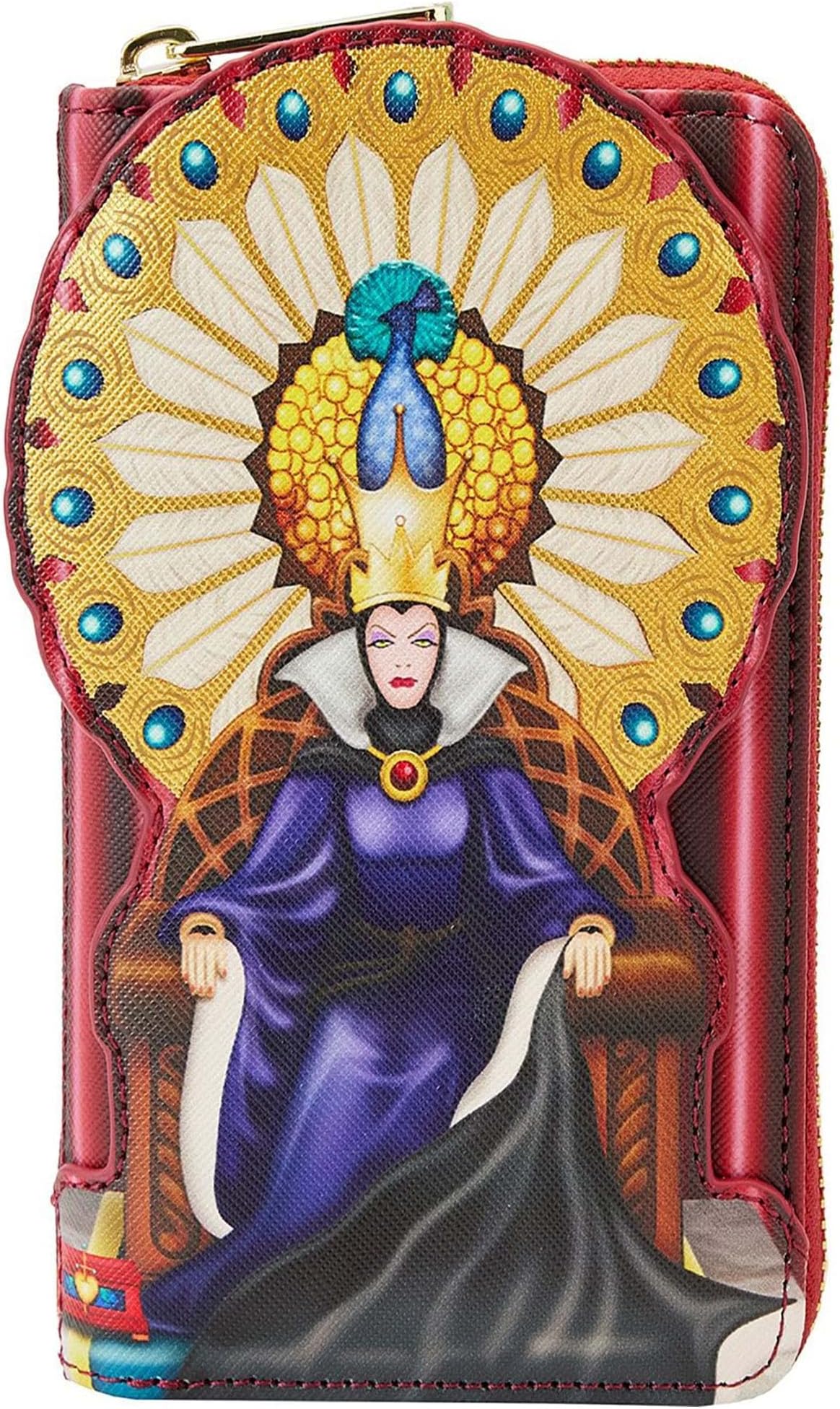 LoungeflyDisney Snow White Evil Queen Throne Zip Around Wallet, Multi, Zippered Wallet