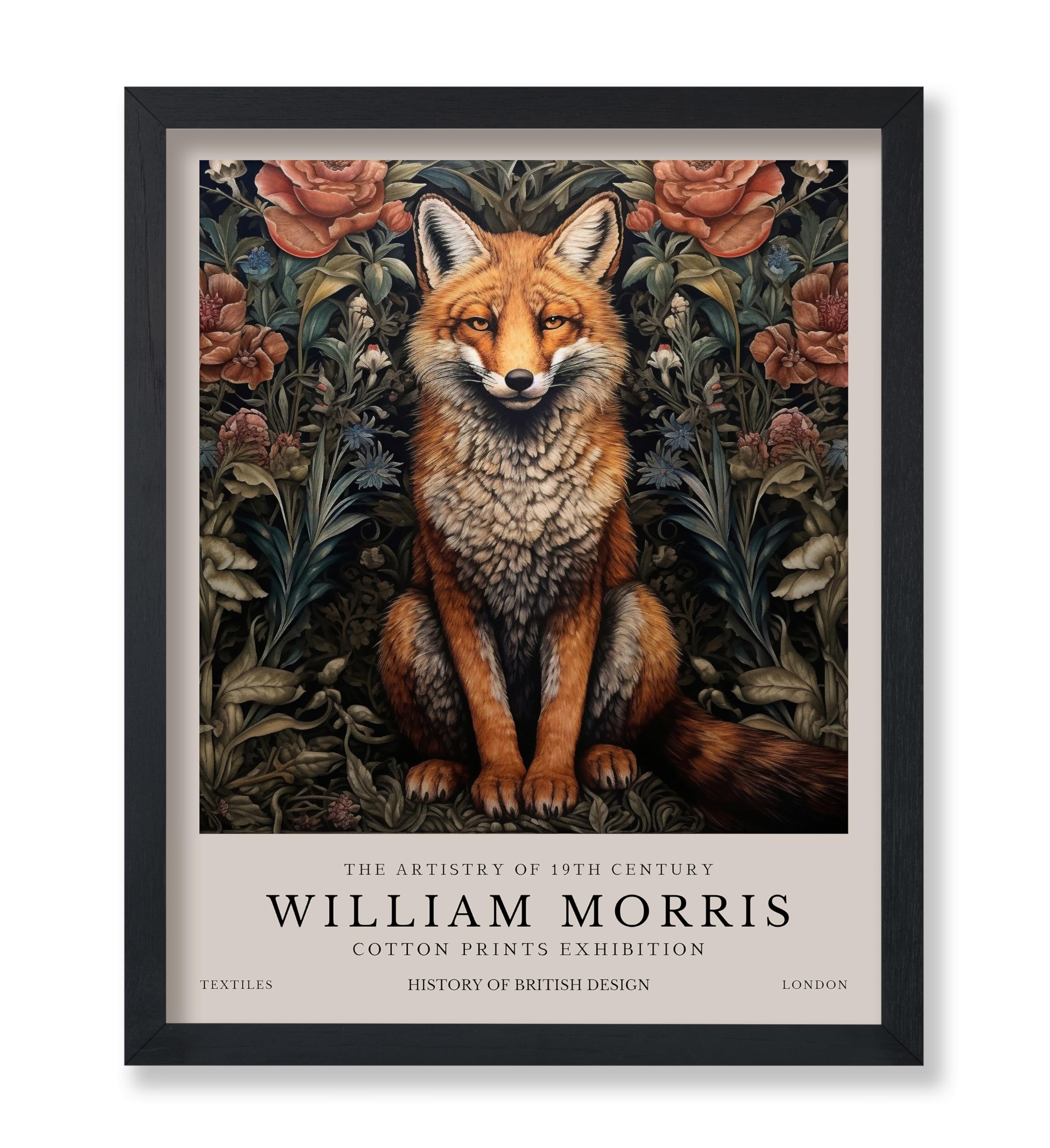 Monem Art William Morris Poster – Fox Print – Botanical Art – Flower Poster – Floral Design – Jungle Creation – Aesthetic Bedroom or Living Room Decor
