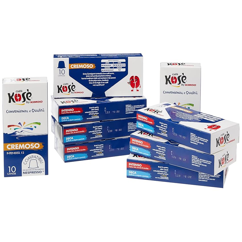 Immagine del prodotto Kosè By Kimbo Cremoso – Capsule Compatibili Nespresso Original - 10 Astucci Da 10 Capsule (100 Unità)