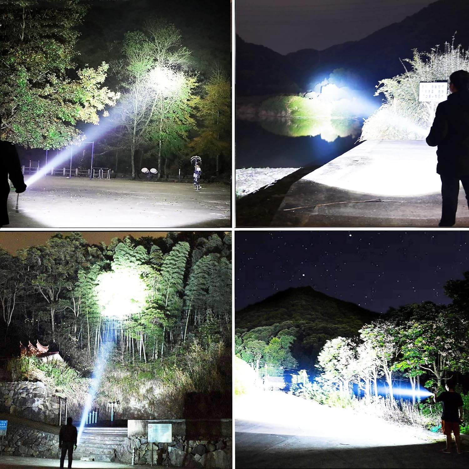 LUXJUMPER Torcia LED Potente Professionale 10000 Lumen, LED Ricaricabile Super Luminoso XHP70 Torce 5 Modalità Alta Potenza Tattica Torcia per Campeggio/Emergenza/Trekking