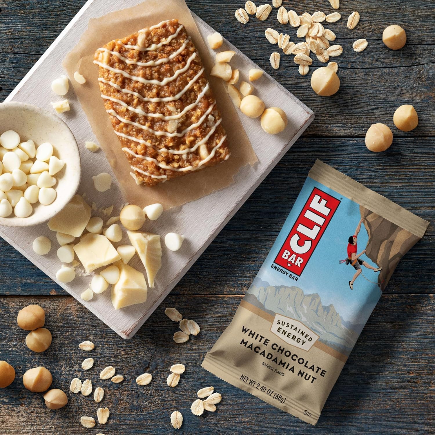 CLIF Bar White Chocolate Macadamia, 12x68g