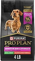 Purina Pro Plan Sensitive Skin & Stomach Small Breed Adult Dog Food, Salmon & Rice, 4 lb Bag - Vet Recommended