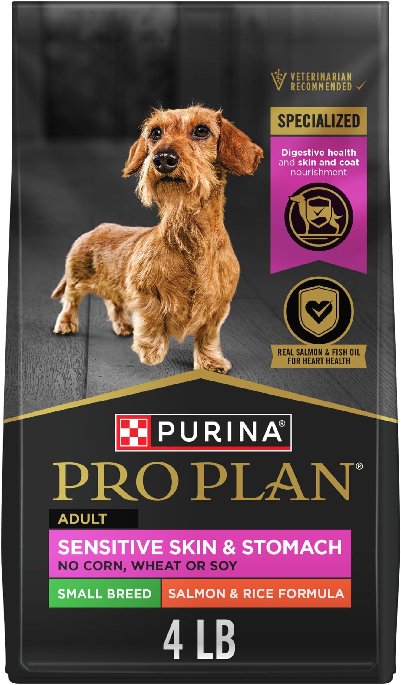 Sensitive Skin and Stomach Dog Food Small Breed, Adult Salmon & Rice Formula - 4 lb. Bag