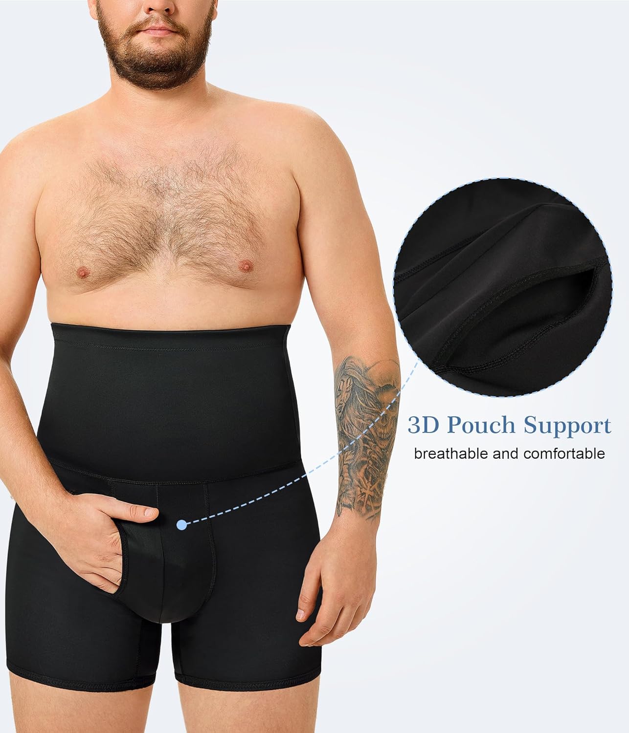 TAILONG Mens Shapewear Tummy Control - Compression Shorts Slimming Body Shaper Boxer Briefs Underwear - Image 3