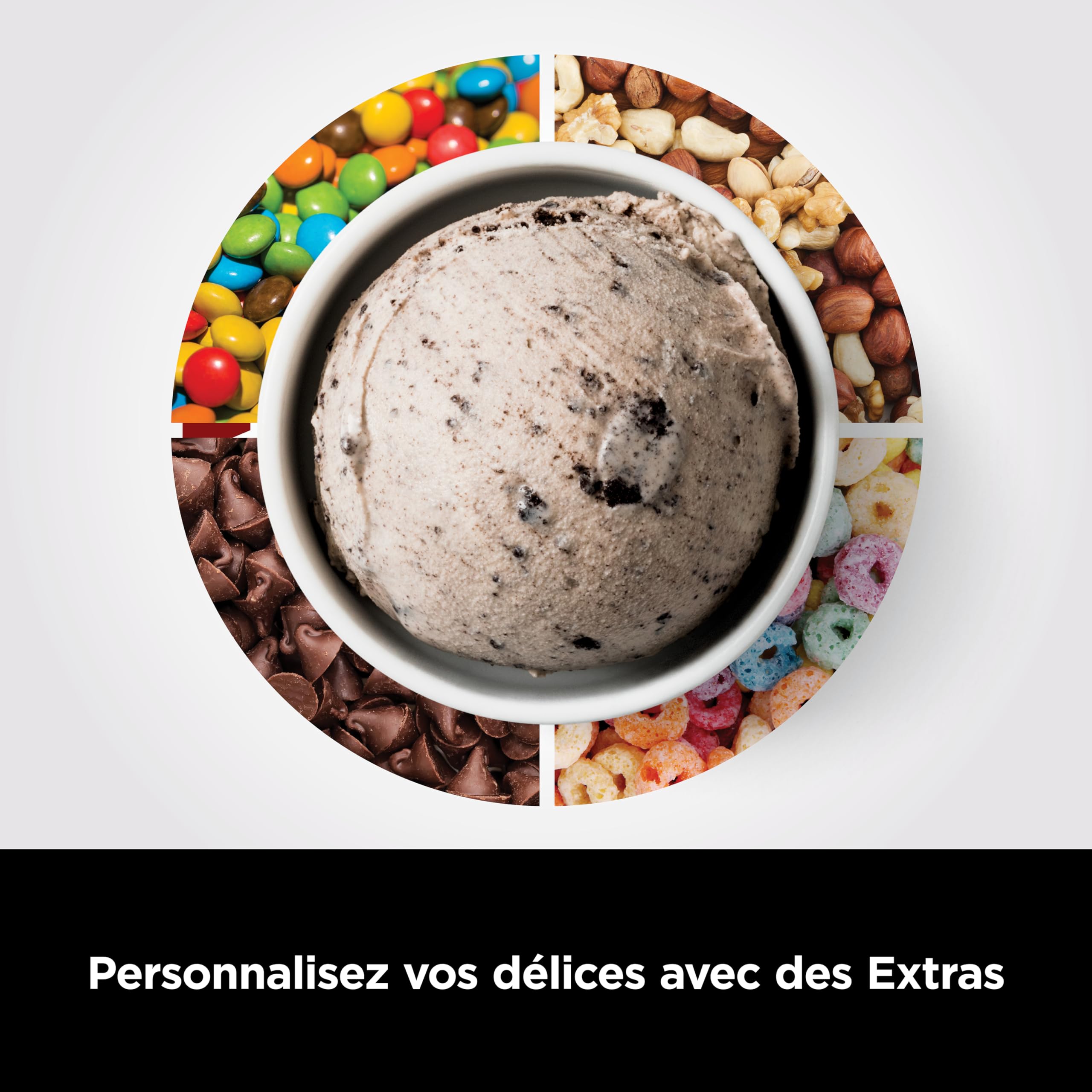 Ninja Creami Machine a glace et Sorbetière, 7 programmes, 3 pots avec couvercle, Livre de recette, Pièces Amovibles Lavables au Lave-Vaisselle, Noir/Argent NC300EU