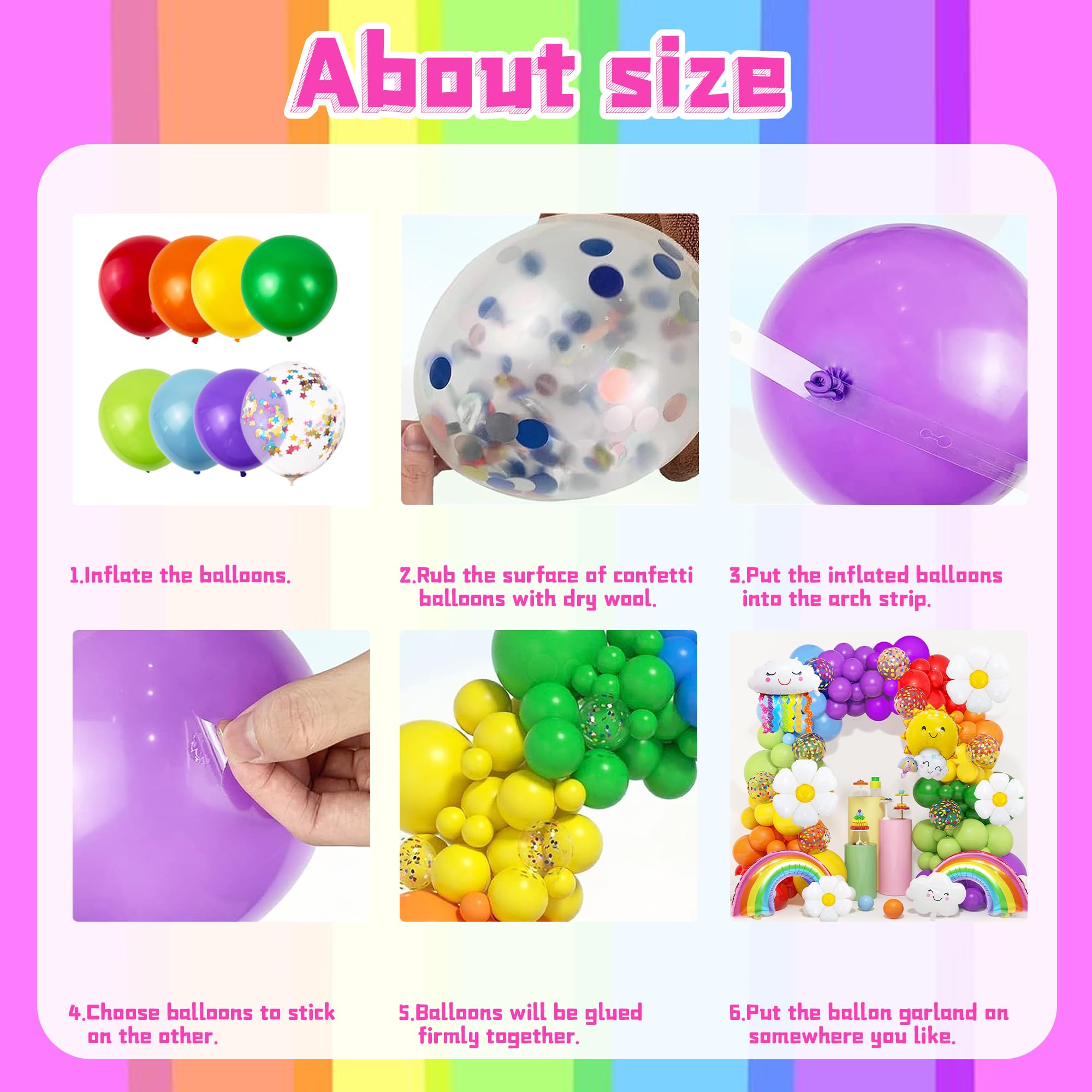 Kit Decorazioni Arcobaleno Per Festa Di Compleanno Bambini: Palloncini, Arco, Striscione E Tende Frangetta, Tema Colorato