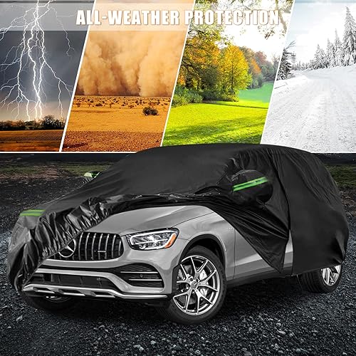Miniatura 5 de Fundas impermeables para automóvil reemplazan para Mercedes Benz GLC 300 350e 2016-2022, 6 capas para todo tipo de clima, con puerta de cremallera y