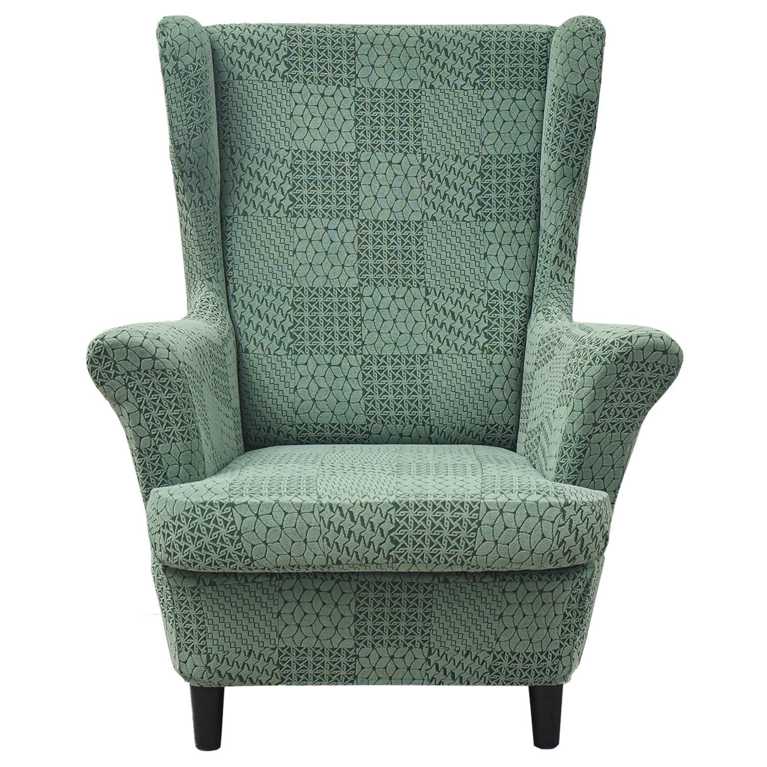 BEIWOSHA Wingback Chair Slipcovers 2 Piece,Stretch Spandex Wing Chair