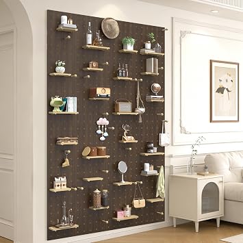 Wooden Modular DIY Pegboard Wall Organizer for Office Garage 47.2x55.1in