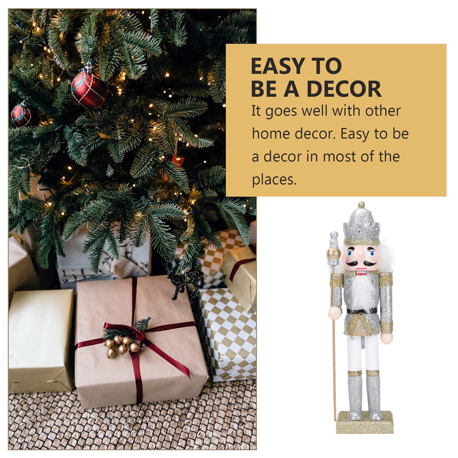 ifundom Casse- Noisette Soldat De Noël Figure Casse- Noisette en Bois Figure Casse- Noisette Soldat pour La Fête De Noël en Plein Air Décoration ()