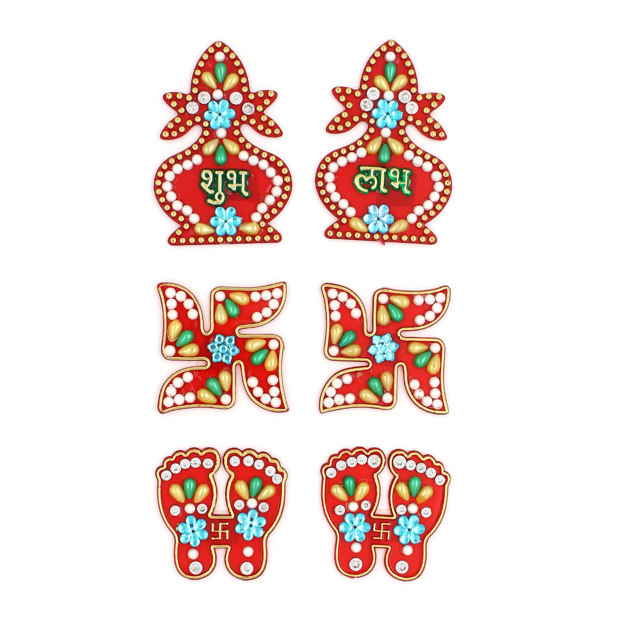 Diwali Stickers: Shubh Labh Swastika Lakshmi Paduka - FREE SHIPPING -6