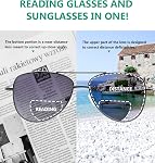 Eyekepper Bifocal Verres de lecture Verres Polycarbonate Printemps Temple Pilot Style Lecteurs Verre Gris +2.0