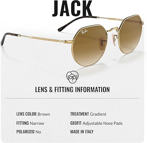 Miniatura 4 de Ray-Ban RB3565 Jack - Gafas de sol de forma cuadrada redonda con kit oficial de gafas