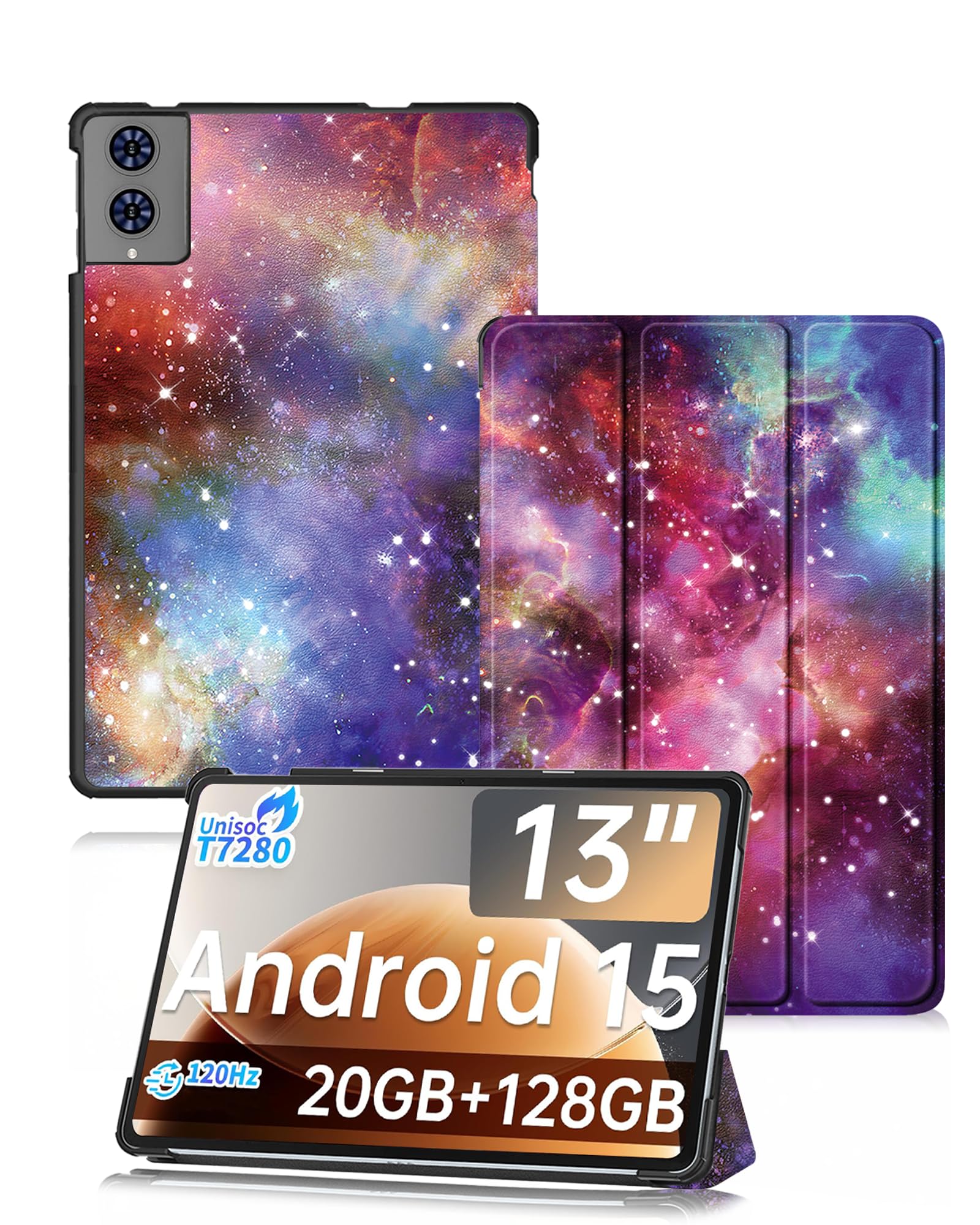 Étui Teclast T65 protection rigide à trois volets pour tablette 13.4 pouces 2025 Voie Lactée