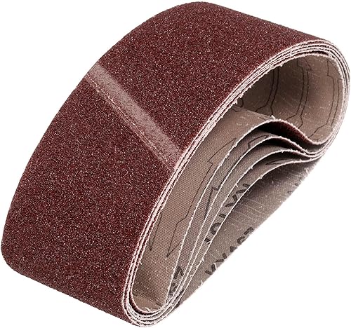 Miniatura 81 de HARFINGTON 3 correas de lijado de 18 pulgadas, 12 unidades de 60 granos de óxido de aluminio abrasivo de lijadora para carpintería, pulido de metal,